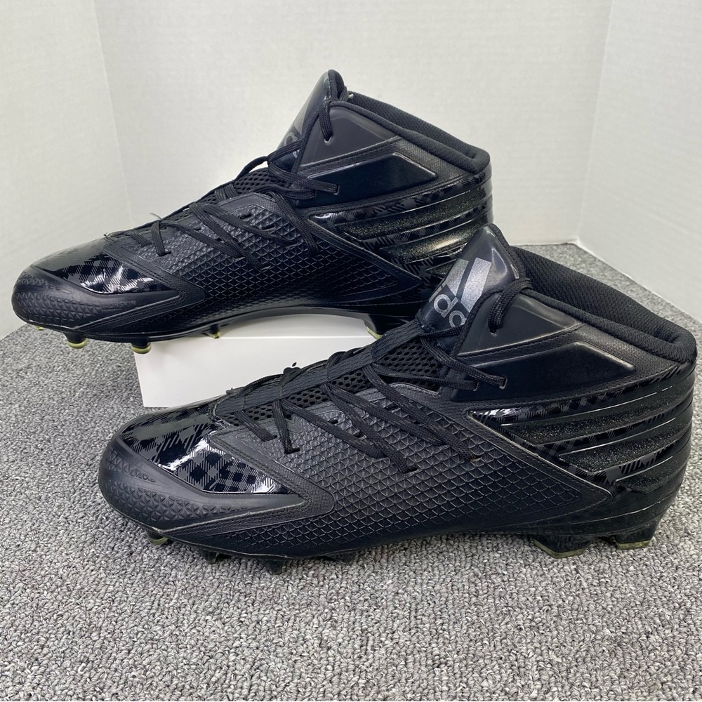 Adidas Freak X Carbon Mid Black Football Cleats Men's 16 Metallic Gingham Sporty
